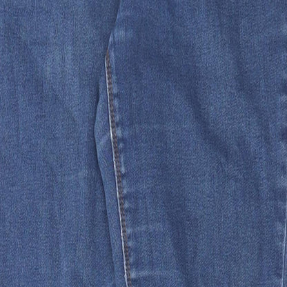 Missguided Womens Blue Cotton Skinny Jeans Size 10 L28 in Regular Button