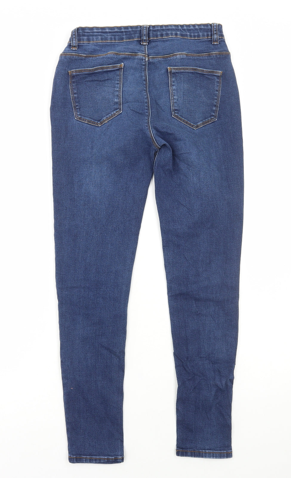 Denim & Co. Girls Blue Cotton Skinny Jeans Size 13-14 Years Regular Button