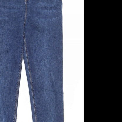Denim & Co. Girls Blue Cotton Skinny Jeans Size 13-14 Years Regular Button