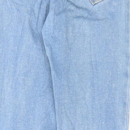 Denim 365 Girls Blue Cotton Skinny Jeans Size 13-14 Years Regular Button - Distressed Denim
