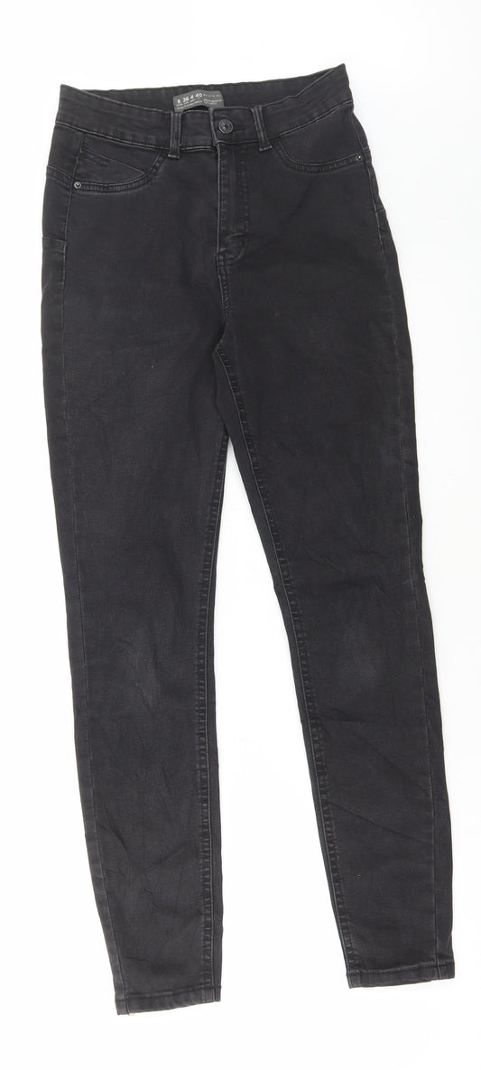 Denim & Co. Womens Black Cotton Skinny Jeans Size 8 L29 in Regular Button
