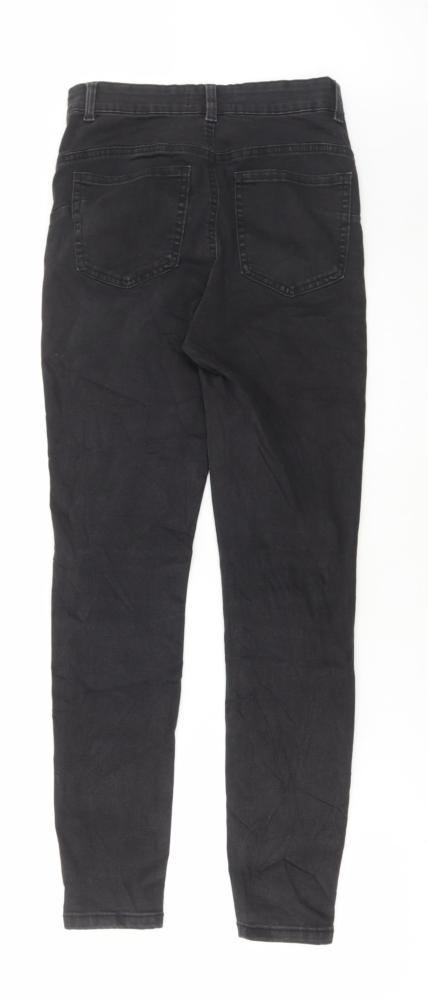 Denim & Co. Womens Black Cotton Skinny Jeans Size 8 L29 in Regular Button