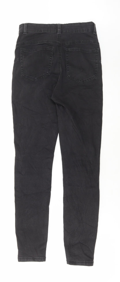 Denim & Co. Womens Black Cotton Skinny Jeans Size 8 L29 in Regular Button