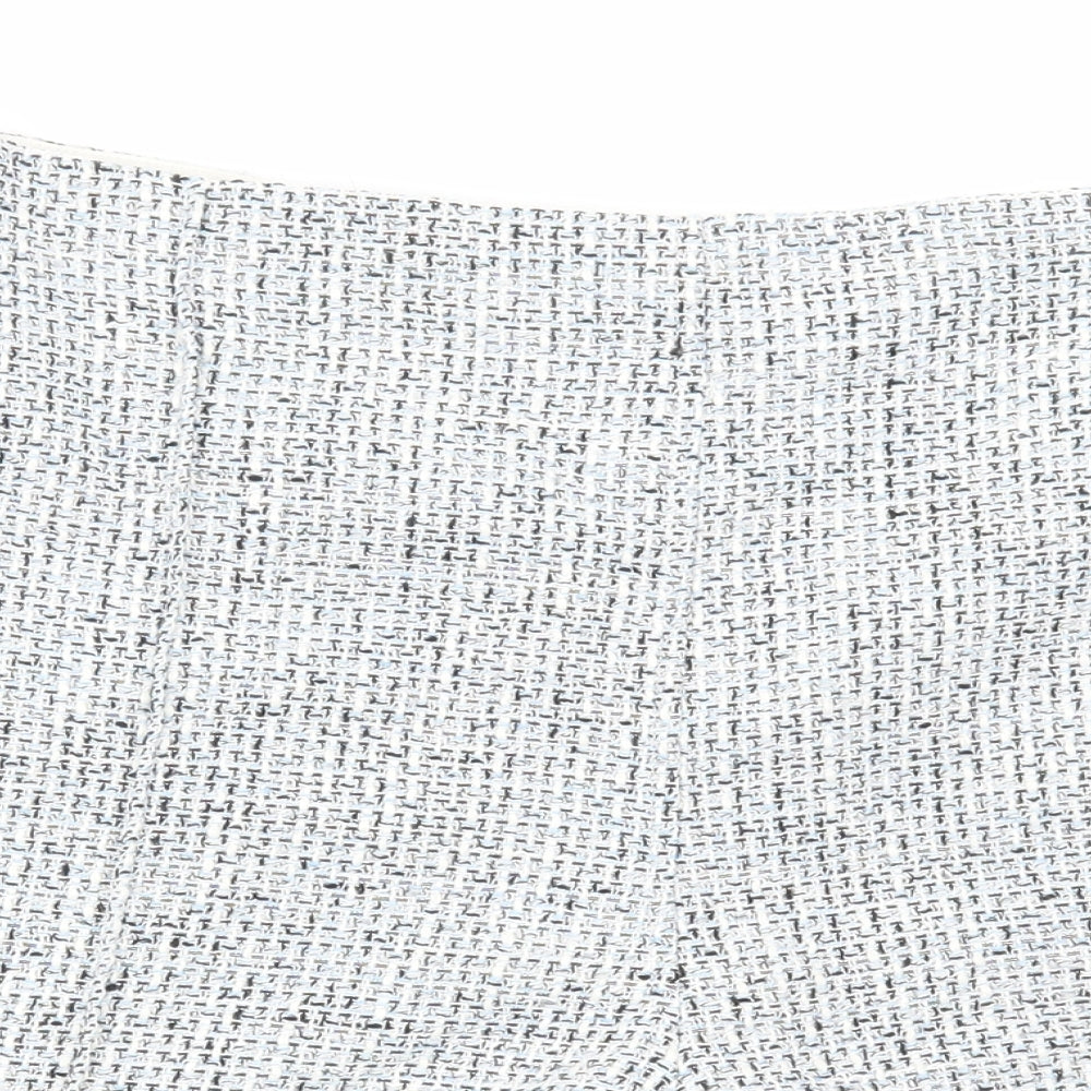 Marks and Spencer Womens Blue Geometric Polyester Chino Shorts Size 20 L6 in Regular Zip