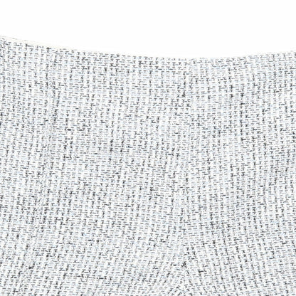 Marks and Spencer Womens Blue Geometric Polyester Chino Shorts Size 20 L6 in Regular Zip