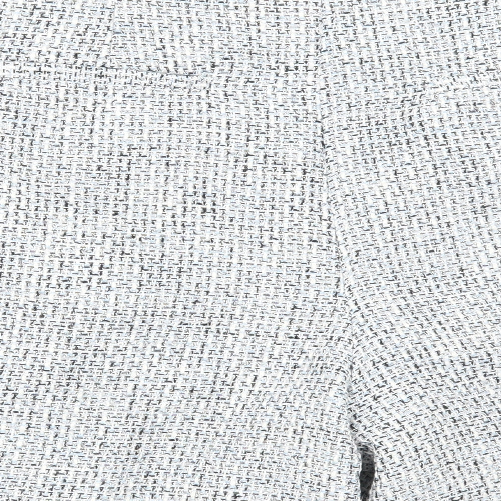 Marks and Spencer Womens Blue Geometric Polyester Chino Shorts Size 20 L6 in Regular Zip