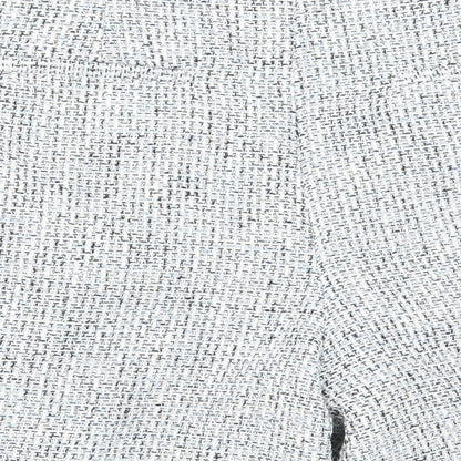 Marks and Spencer Womens Blue Geometric Polyester Chino Shorts Size 20 L6 in Regular Zip