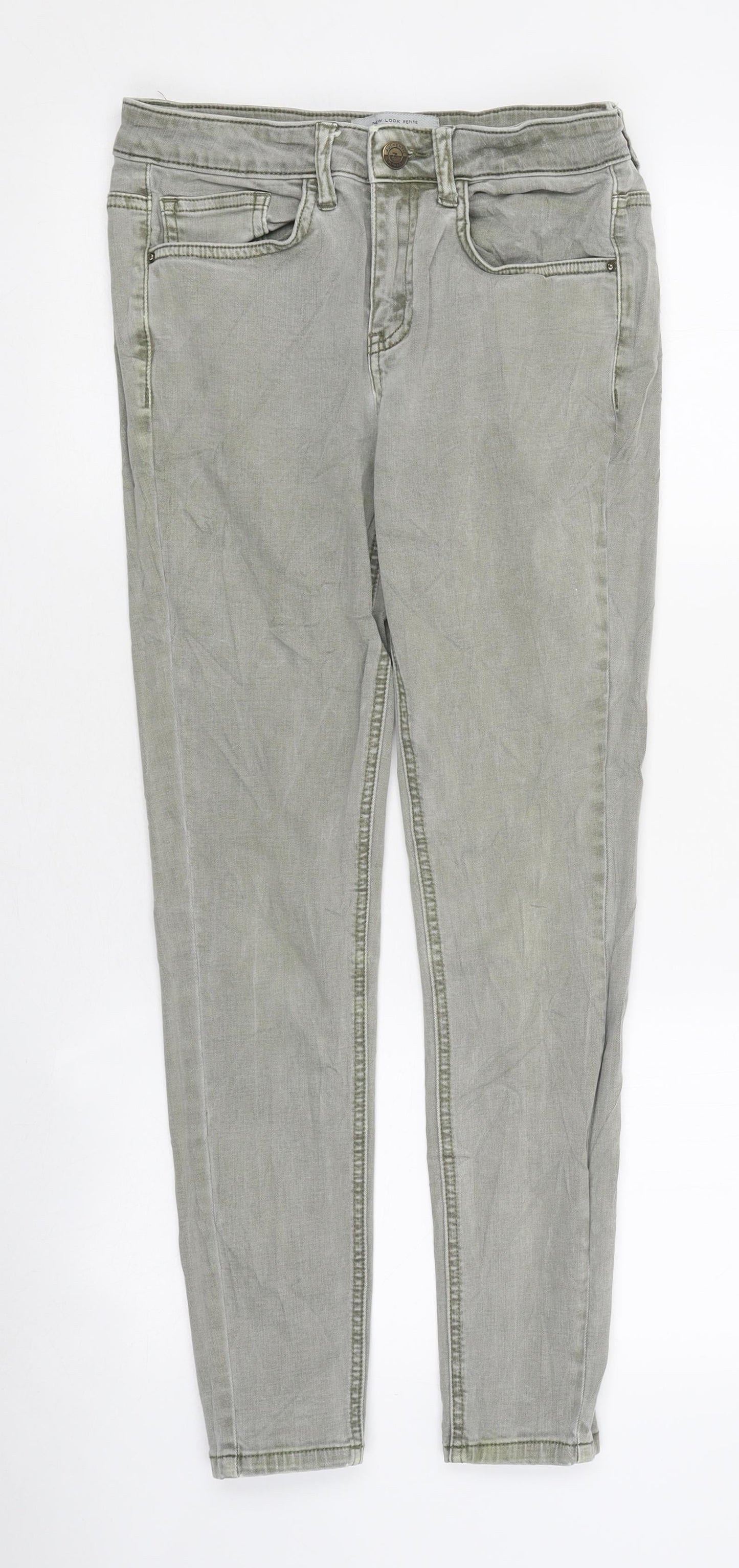 New Look Womens Green 100% Cotton Skinny Jeans Size 10 L31 in Slim Zip