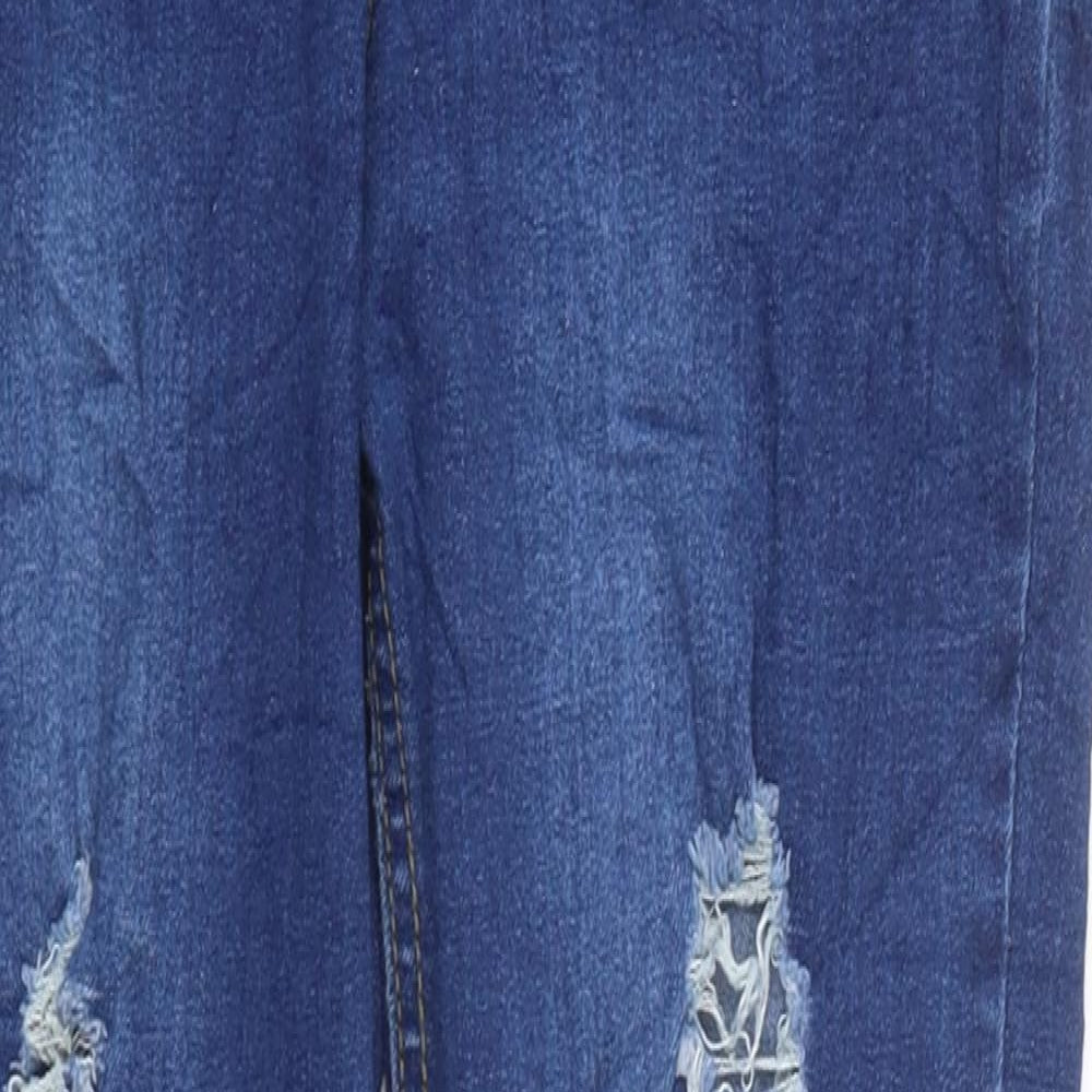 PRETTYLITTLETHING Womens Blue 100% Cotton Skinny Jeans Size 8 L34 in Regular Zip