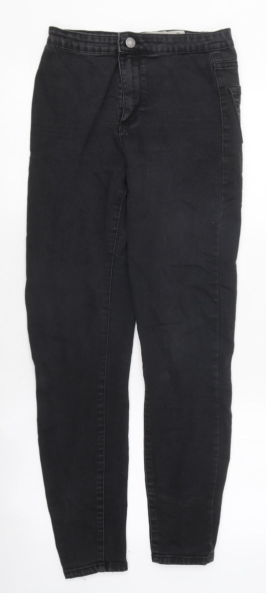 Primark Womens Black 100% Cotton Skinny Jeans Size 8 L33 in Regular Button