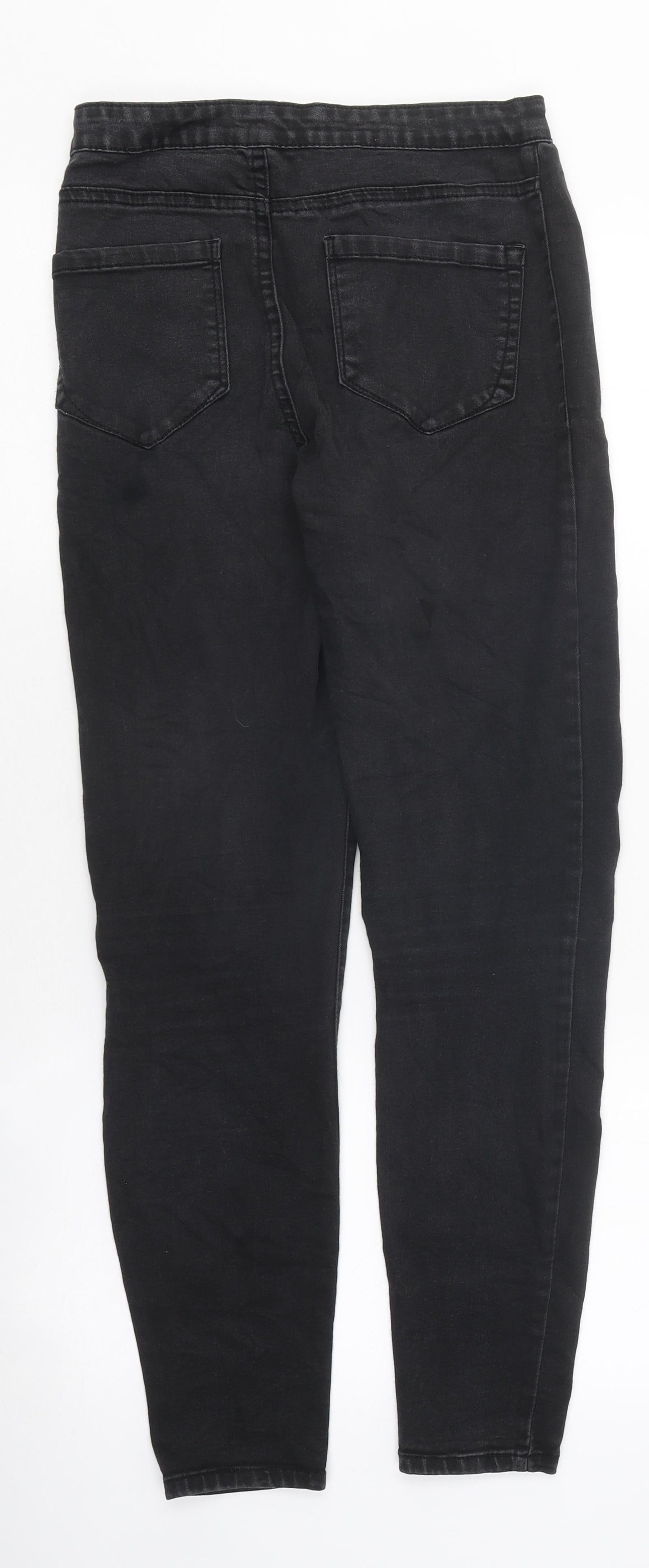 Primark Womens Black 100% Cotton Skinny Jeans Size 8 L33 in Regular Button