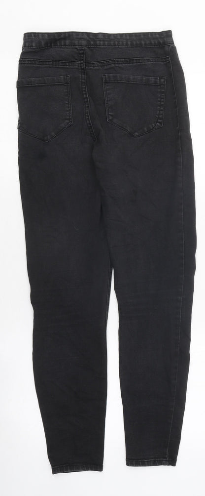 Primark Womens Black 100% Cotton Skinny Jeans Size 8 L33 in Regular Button