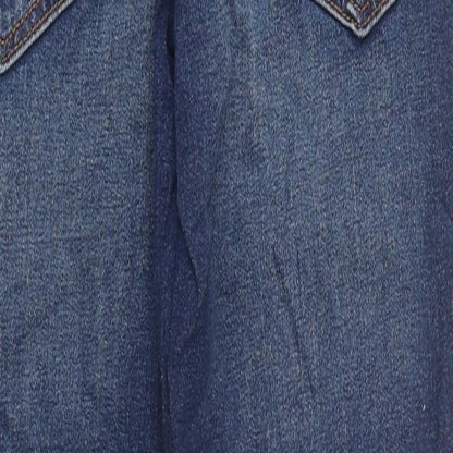 River Island Girls Blue 100% Cotton Skinny Jeans Size 12 Years L31 in Regular Zip - Distressed