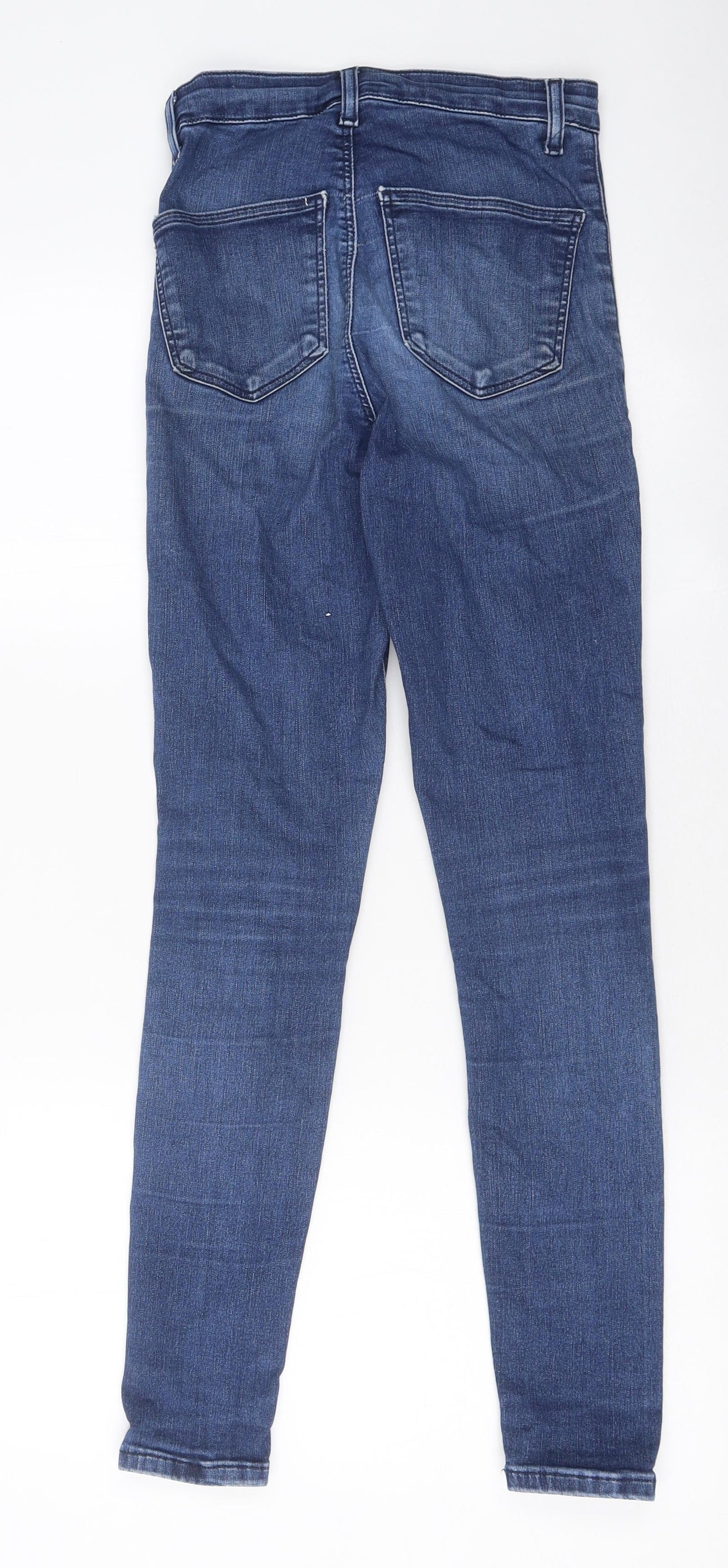Topshop Womens Blue 100% Cotton Skinny Jeans Size 26 in L30 in Regular Zip