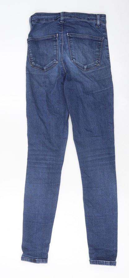 Topshop Womens Blue 100% Cotton Skinny Jeans Size 26 in L30 in Regular Zip