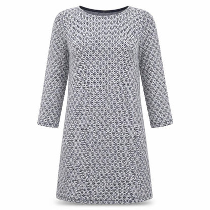 Zuiki Womens Black Geometric Polyester T-Shirt Dress Size S Round Neck Pullover