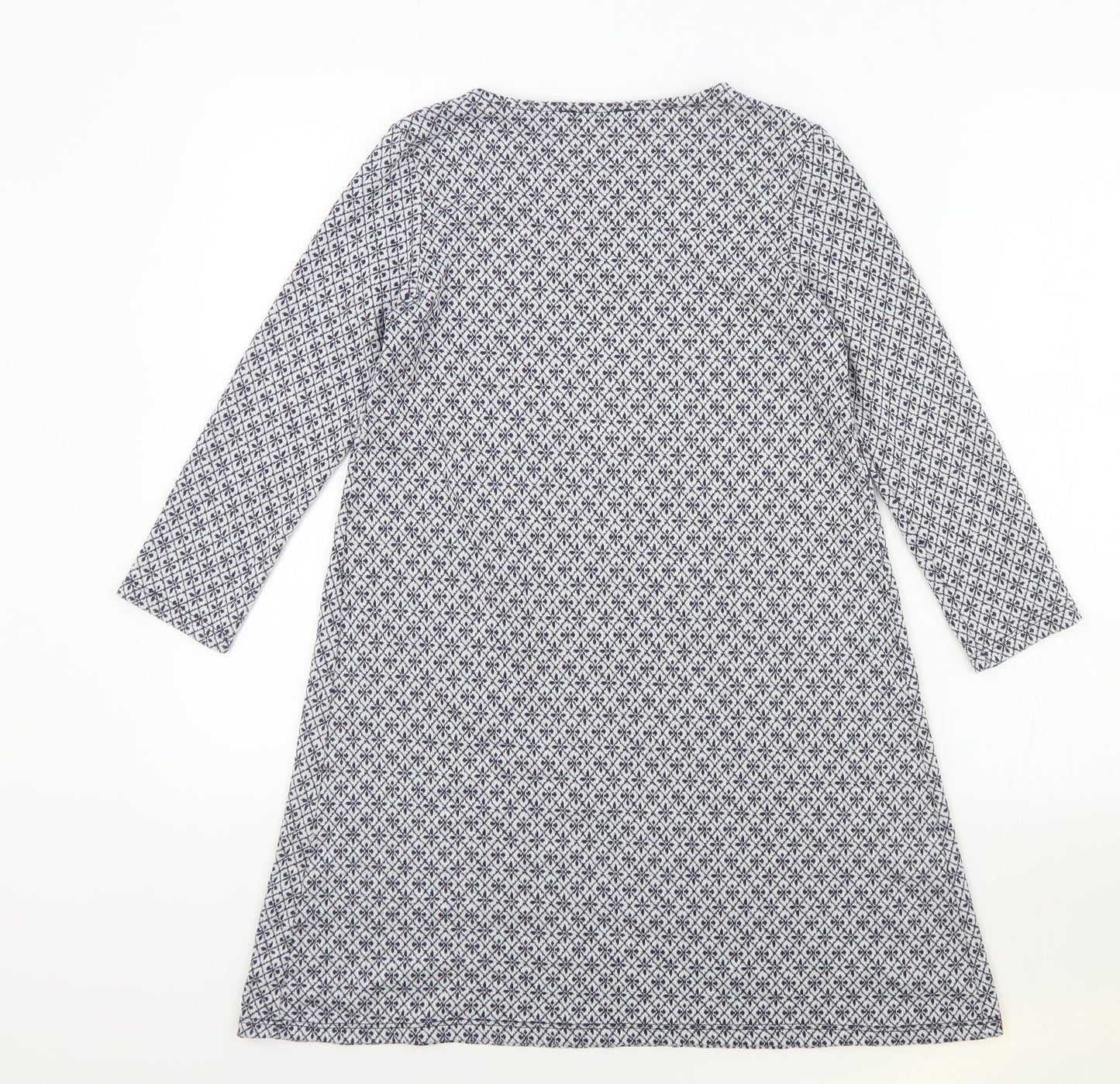 Zuiki Womens Black Geometric Polyester T-Shirt Dress Size S Round Neck Pullover
