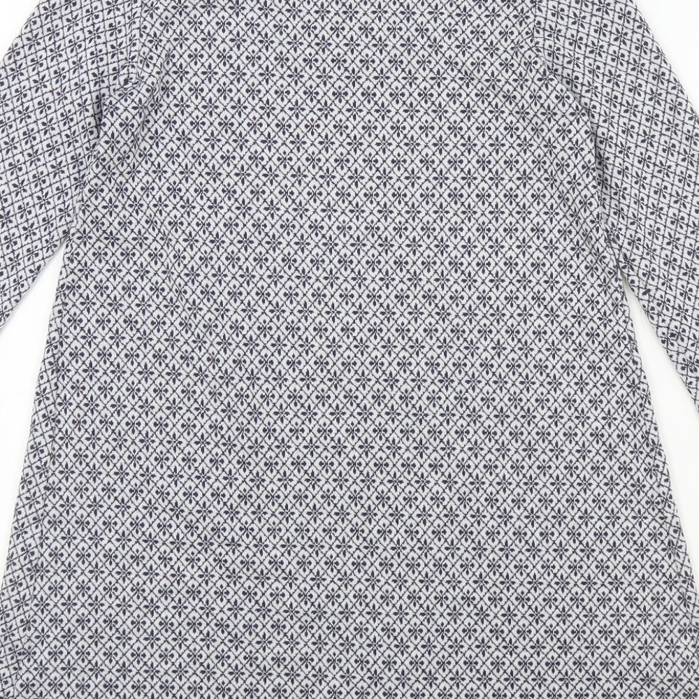 Zuiki Womens Black Geometric Polyester T-Shirt Dress Size S Round Neck Pullover
