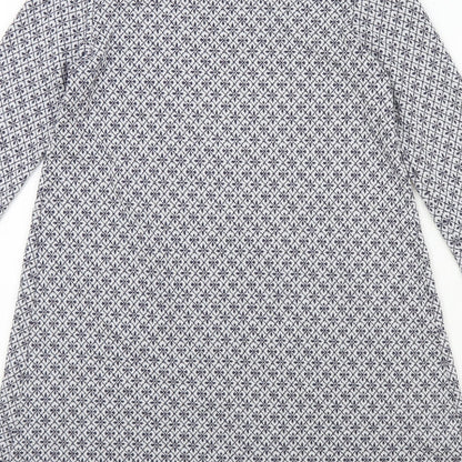 Zuiki Womens Black Geometric Polyester T-Shirt Dress Size S Round Neck Pullover