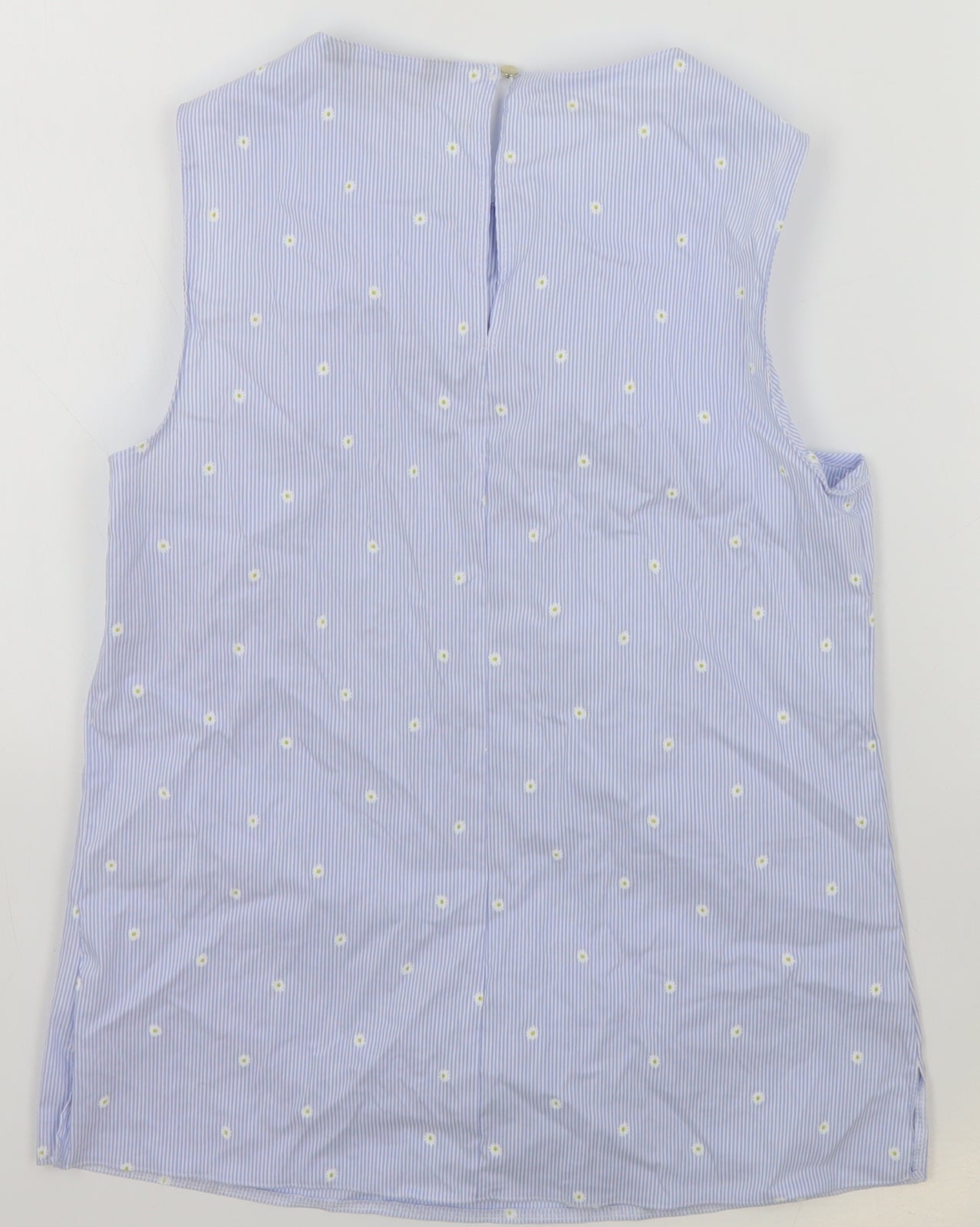 F&F Womens Blue Striped Cotton Basic Tank Size 6 Round Neck - Daisy