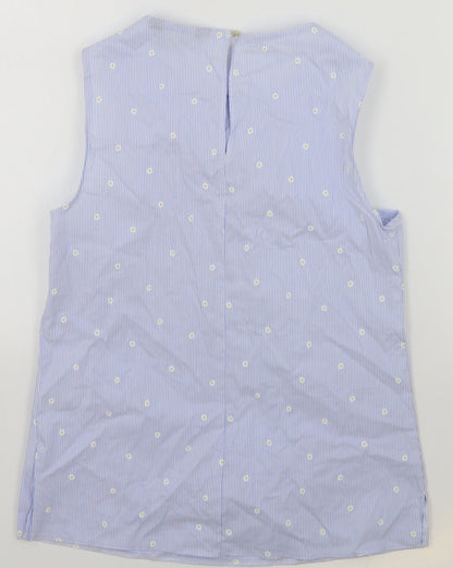 F&F Womens Blue Striped Cotton Basic Tank Size 6 Round Neck - Daisy
