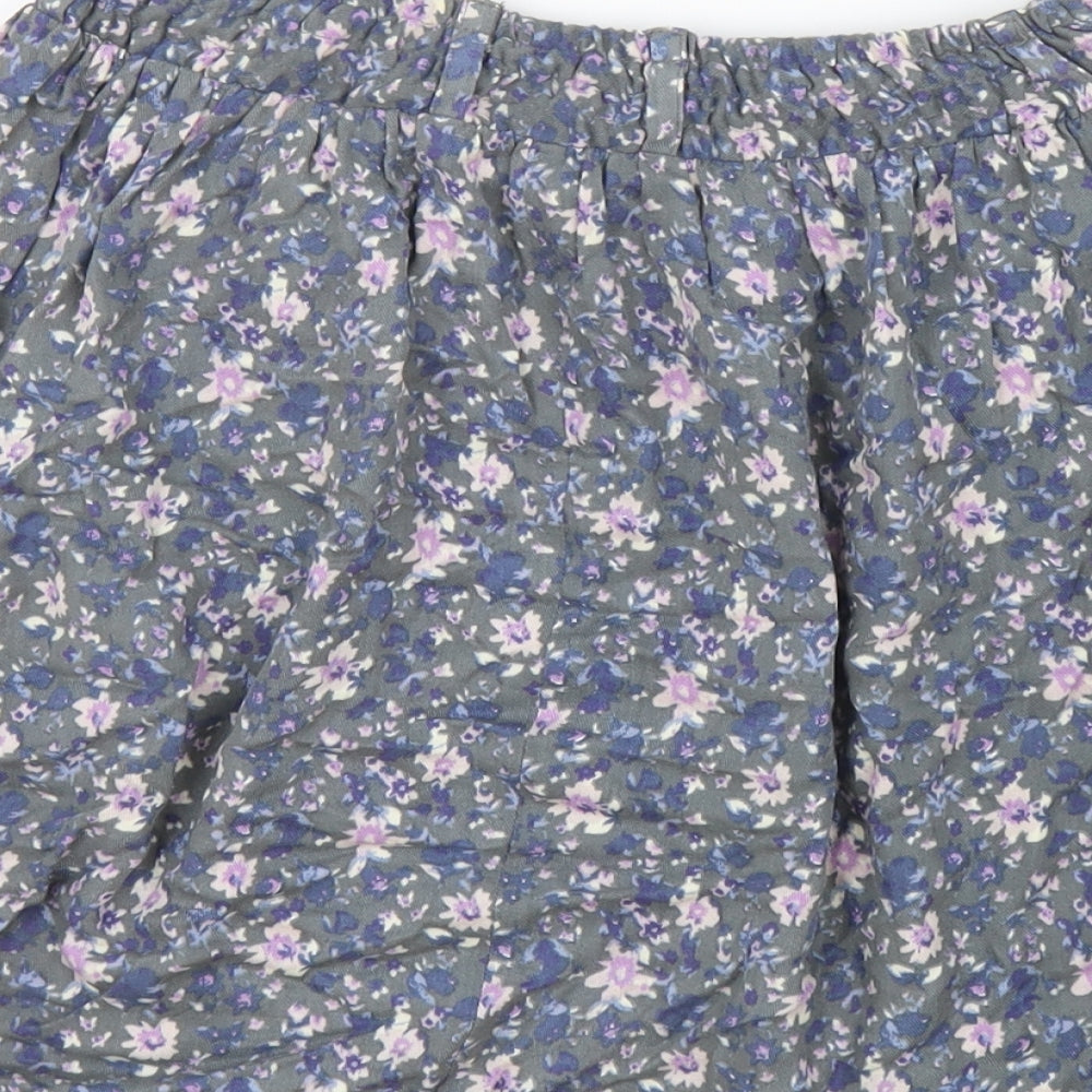 Indigo Womens Grey Floral Viscose Mini Skirt Size 10