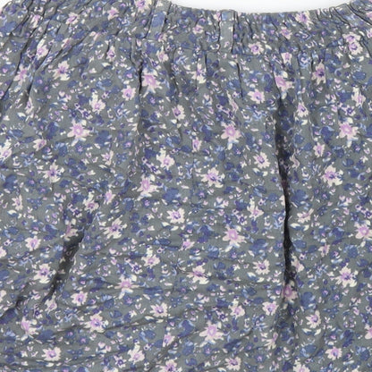 Indigo Womens Grey Floral Viscose Mini Skirt Size 10