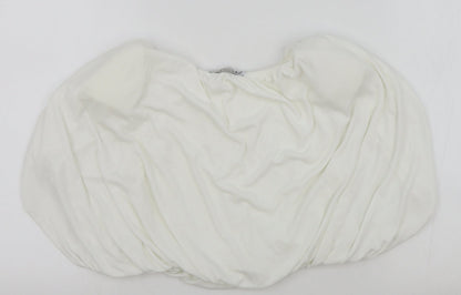 Womens UK Size S Zara White Cropped T-Shirt