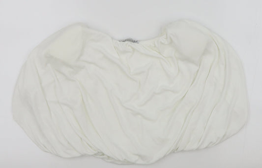 Womens UK Size S Zara White Cropped T-Shirt