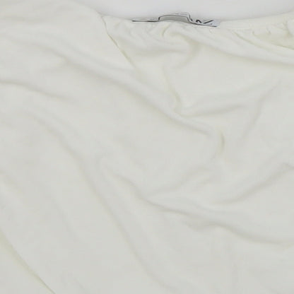 Womens UK Size S Zara White Cropped T-Shirt