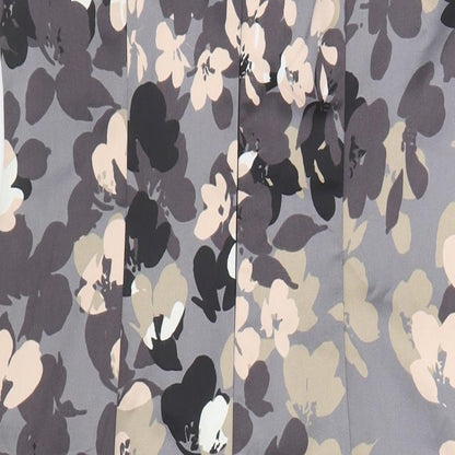 Belle Vere Womens Grey Floral Polyester A-Line Size M Boat Neck Zip