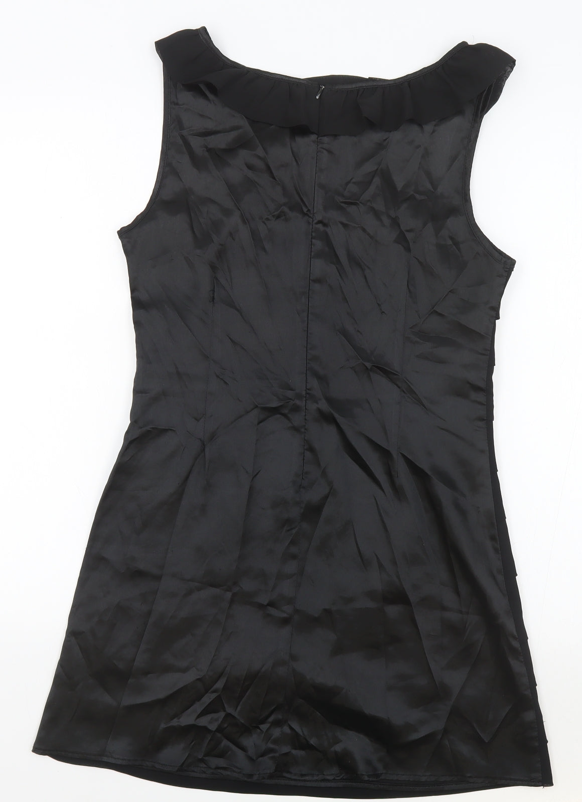 Miss Harvey Womens Black Polyester Bodycon Size 12 Boat Neck Zip