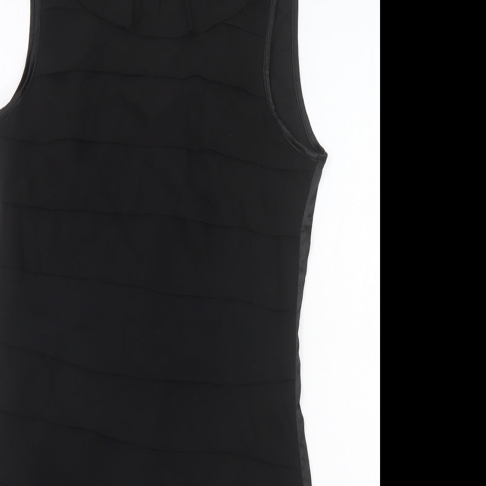 Miss Harvey Womens Black Polyester Bodycon Size 12 Boat Neck Zip