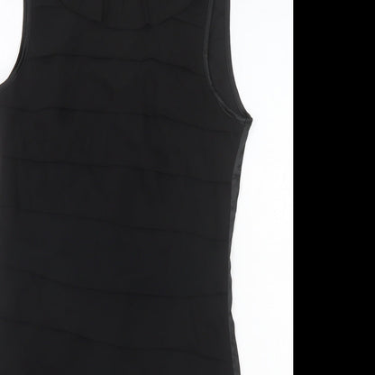 Miss Harvey Womens Black Polyester Bodycon Size 12 Boat Neck Zip
