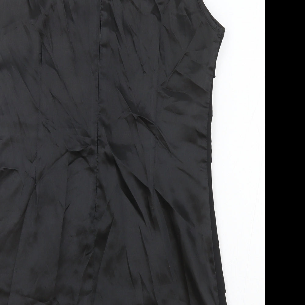 Miss Harvey Womens Black Polyester Bodycon Size 12 Boat Neck Zip