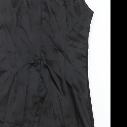 Miss Harvey Womens Black Polyester Bodycon Size 12 Boat Neck Zip