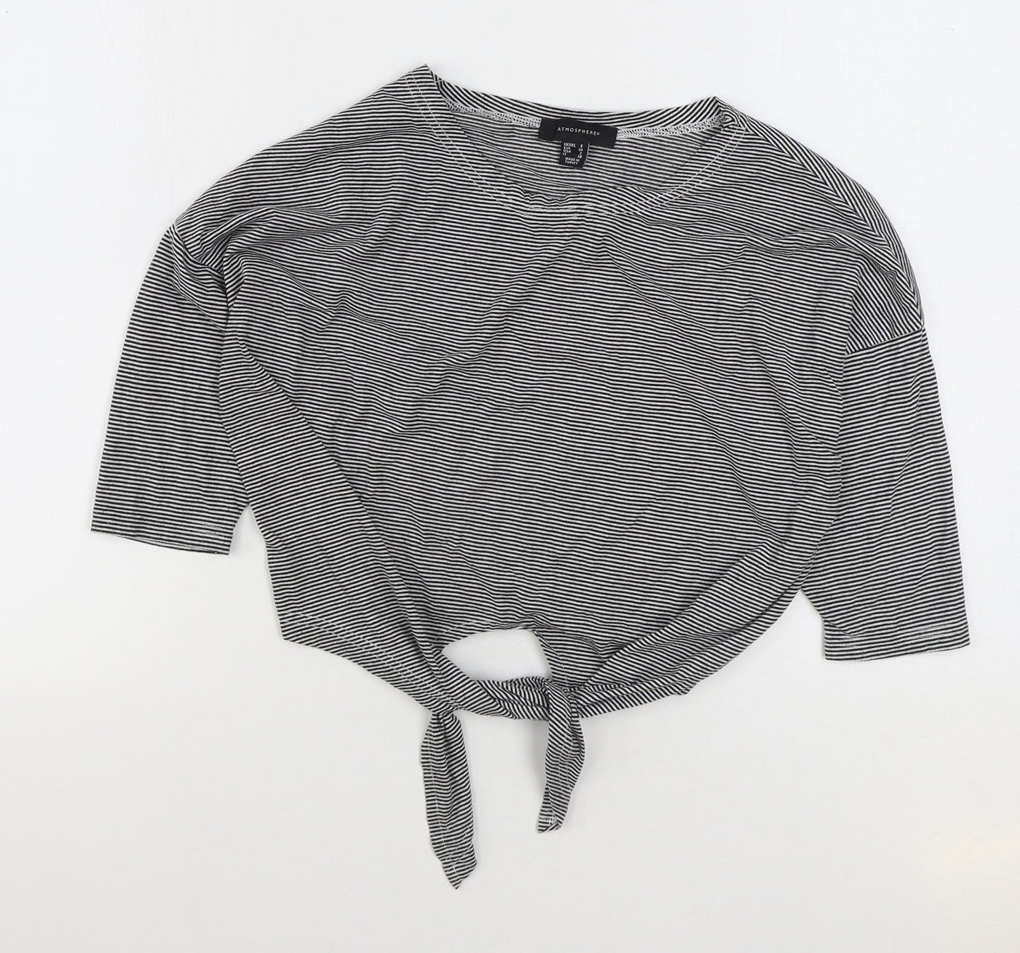Womens UK Size 6 Atmopshere Black Basic T-Shirt