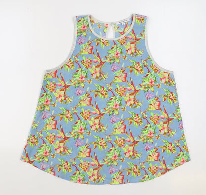 Glamorous Womens Multicoloured Floral Polyester Basic Tank Size 16 Round Neck