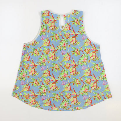 Glamorous Womens Multicoloured Floral Polyester Basic Tank Size 16 Round Neck