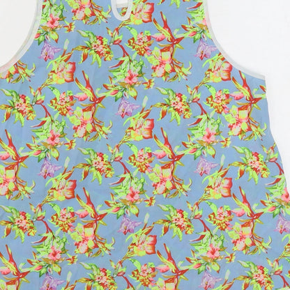 Glamorous Womens Multicoloured Floral Polyester Basic Tank Size 16 Round Neck