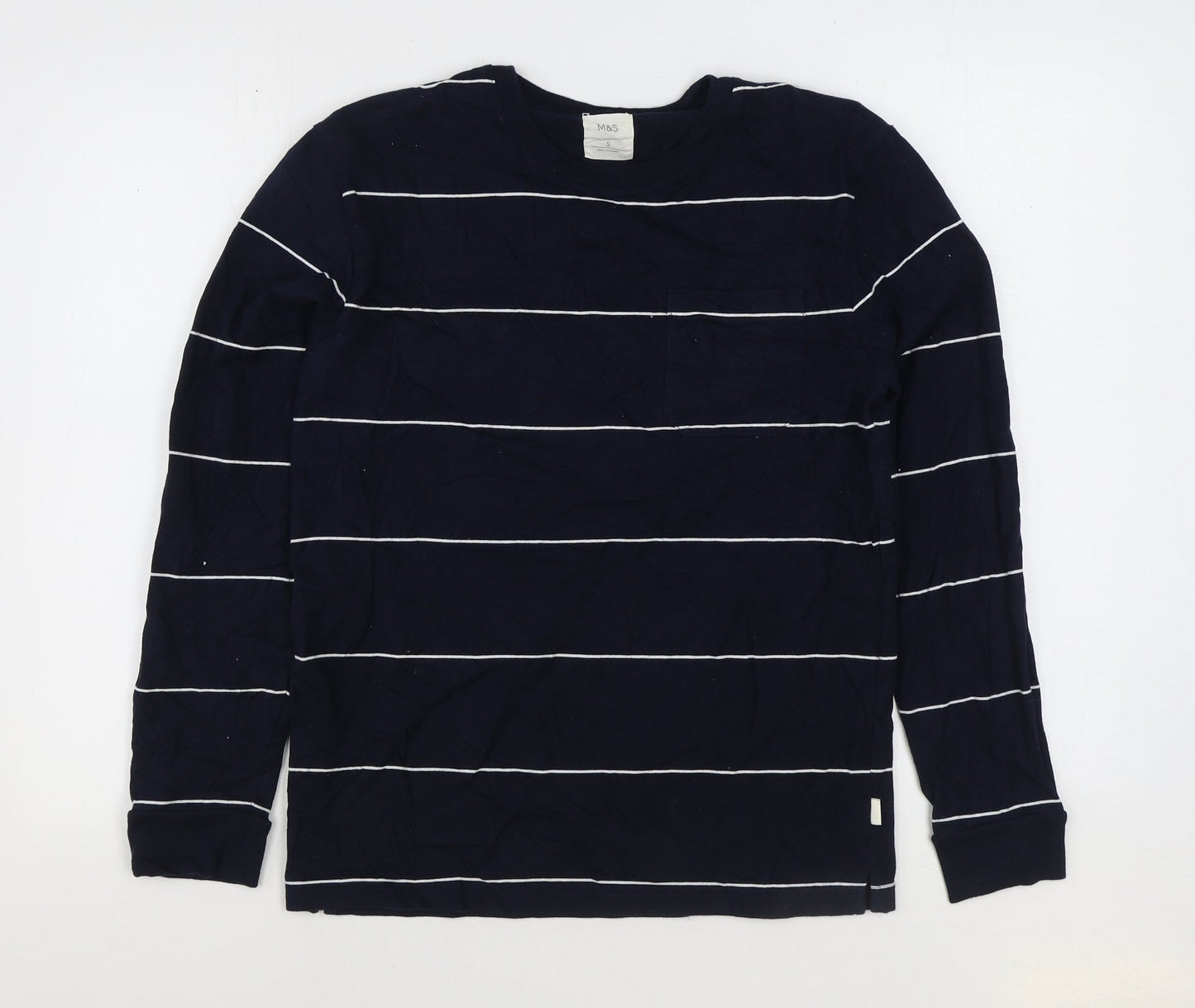 Mens UK Size S Marks and Spencer Blue Pullover Sweatshirt
