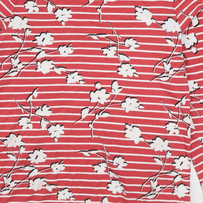 Bonmarché Womens Red Striped Cotton Pullover Sweatshirt Size 12 Pullover - Floral