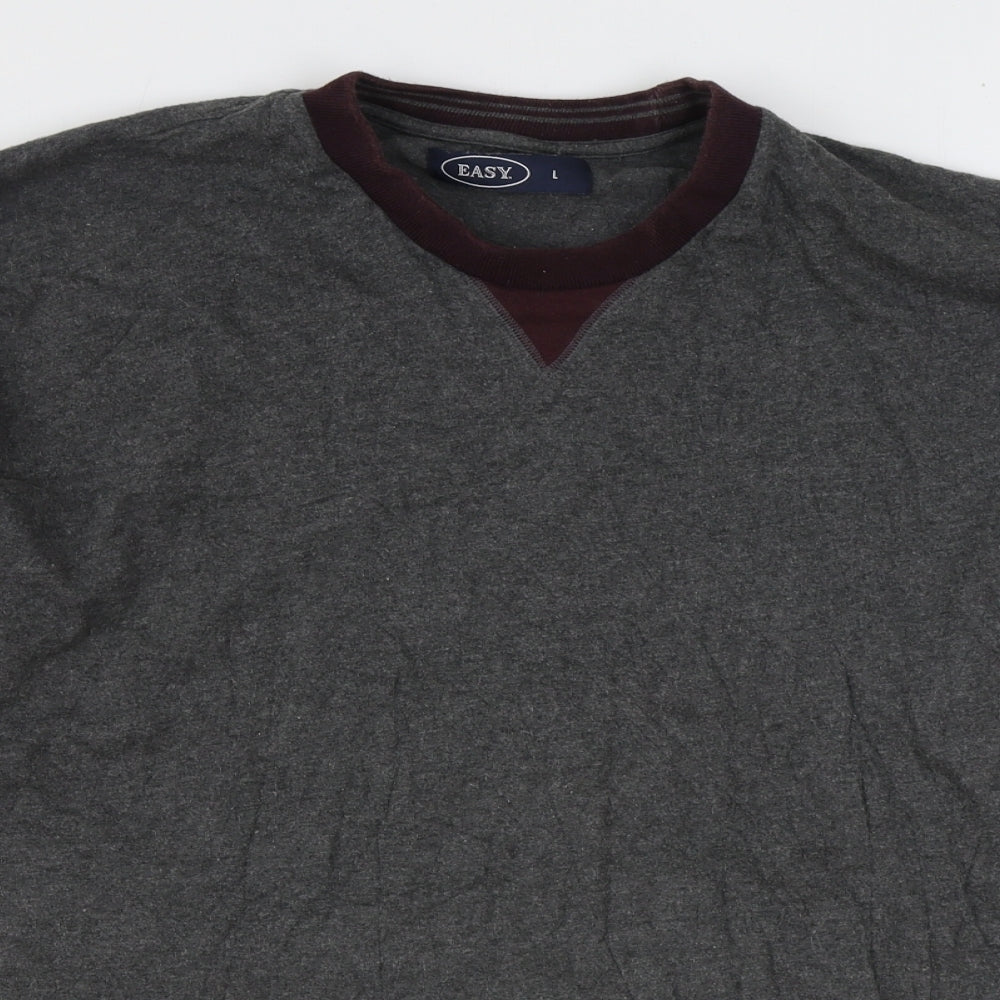 Mens UK Size L Easy Grey Pullover Sweatshirt