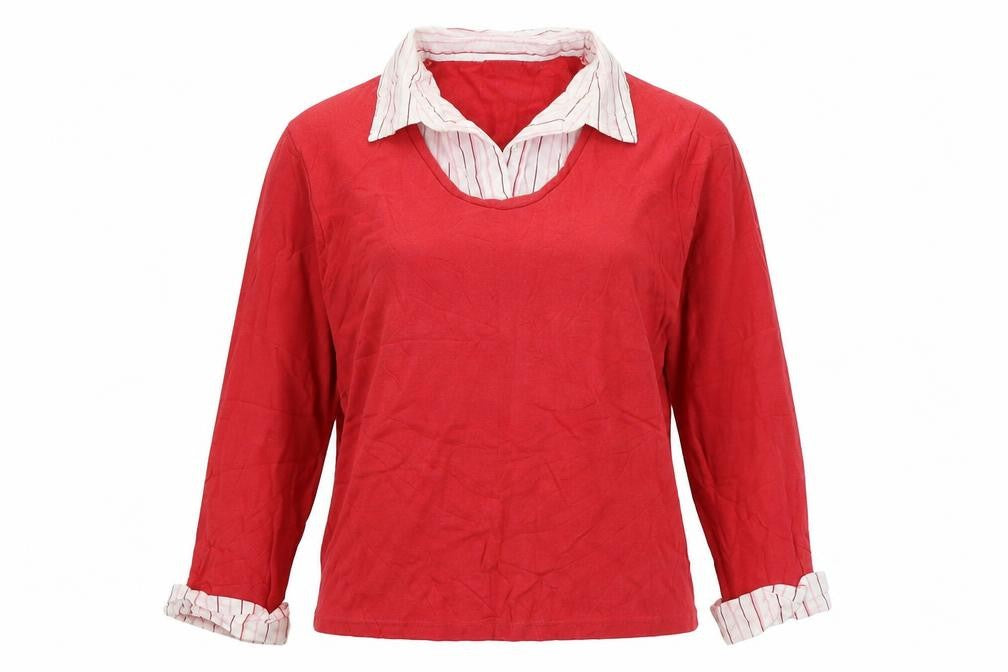 Womens UK Size S Damart Red Basic Blouse