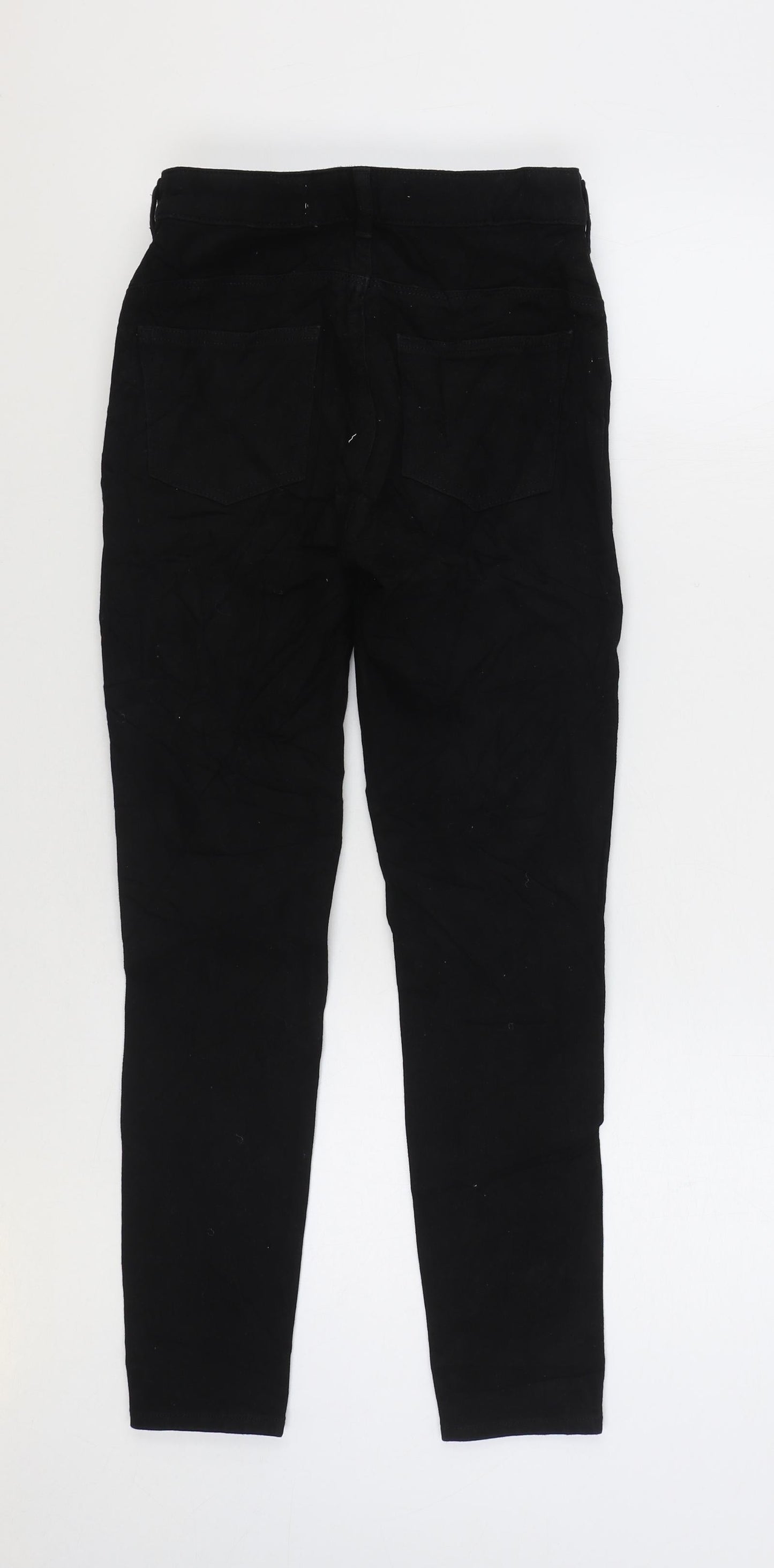 Womens UK Size 8 Preworn Regular Fit Skinny Black Jeans
