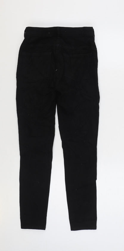 Womens UK Size 8 Preworn Regular Fit Skinny Black Jeans