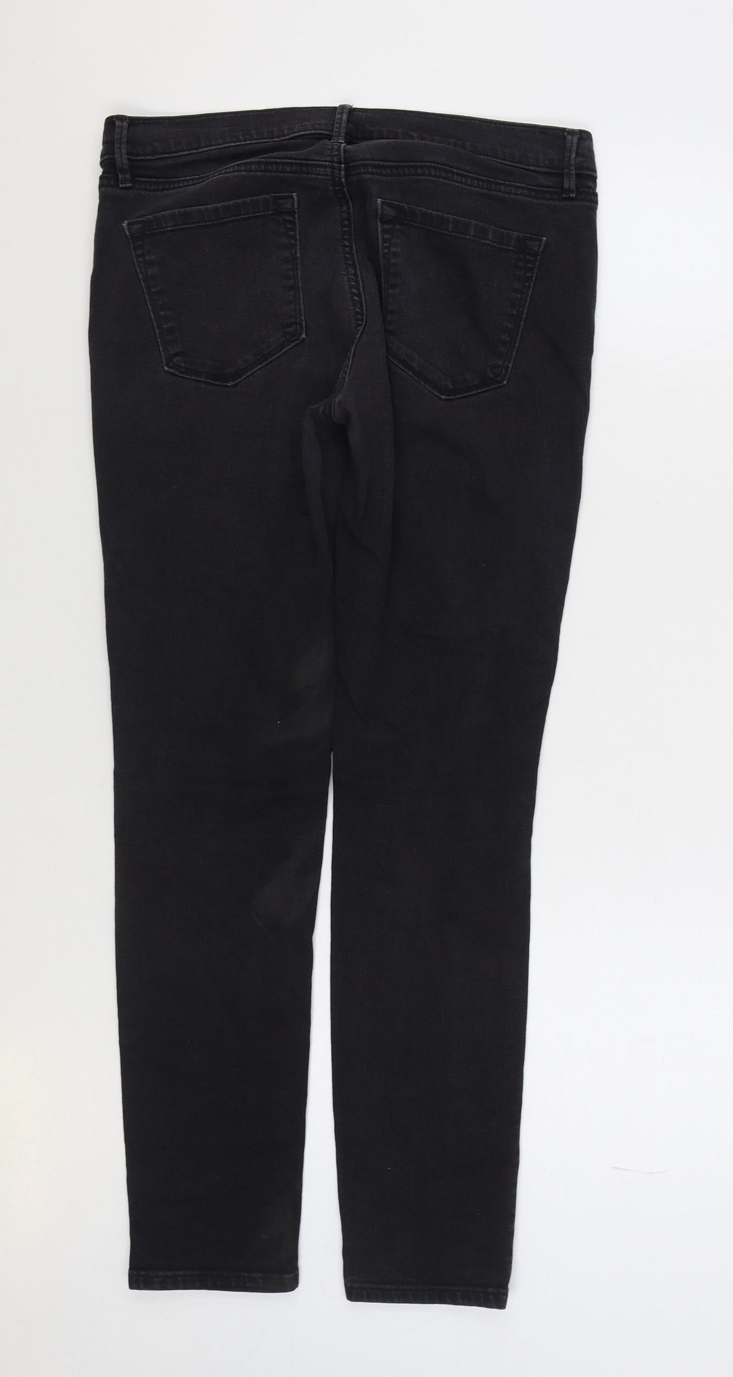 Ann Taylor Womens Black Cotton Skinny Jeans Size 32 in L29 in Regular Zip