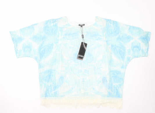 Womens UK Size S Casamia Blue Basic T-Shirt