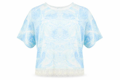Womens UK Size S Casamia Blue Basic T-Shirt