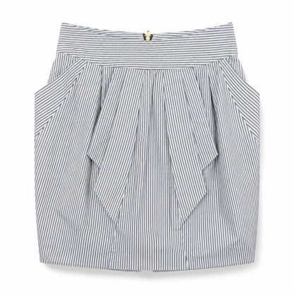TOKITO Womens Black Striped Polyester A-Line Skirt Size 8 Zip